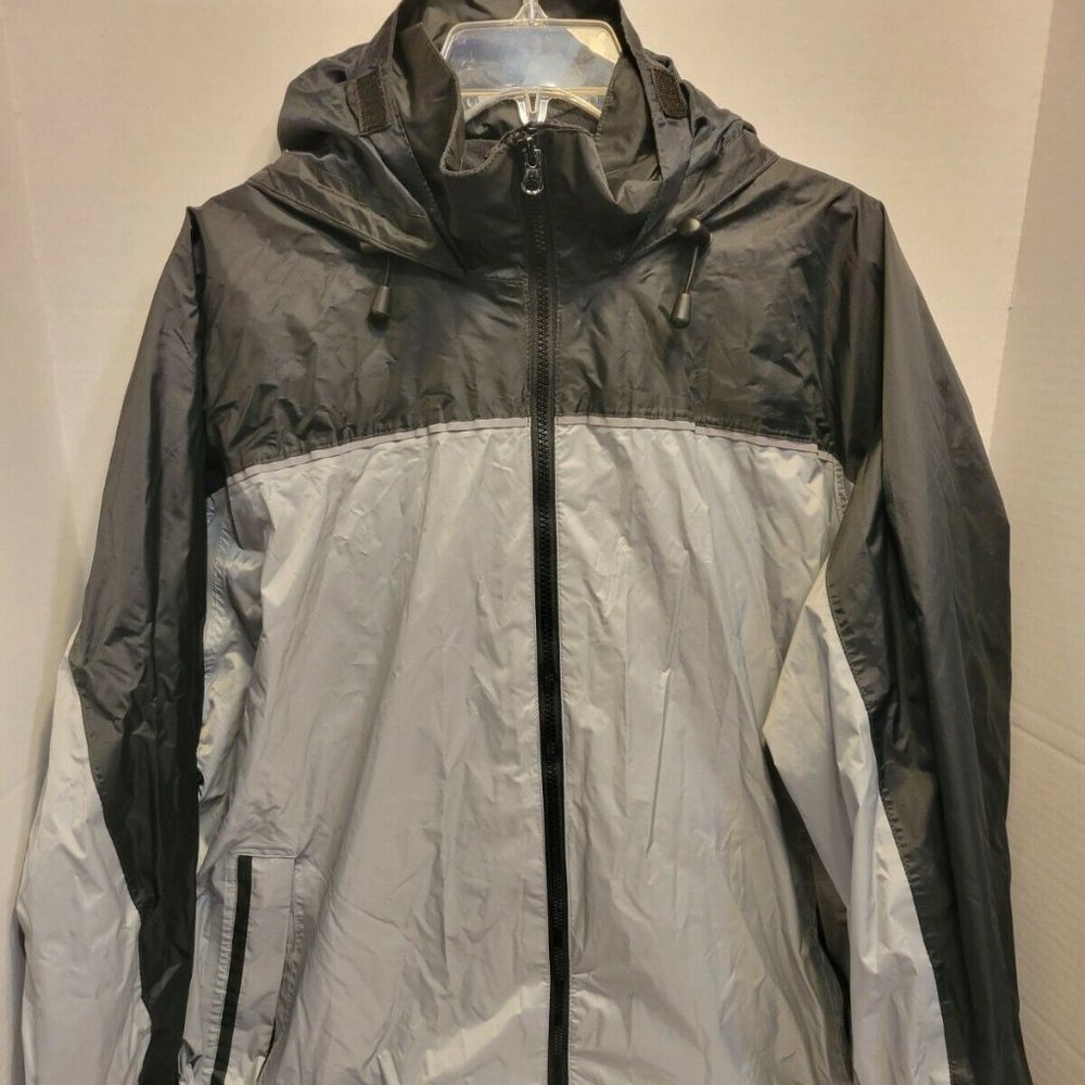 Viking Windigo Rain Jacket Coat Mens 2XL Grey Black Nylon Hooded Outdoor
